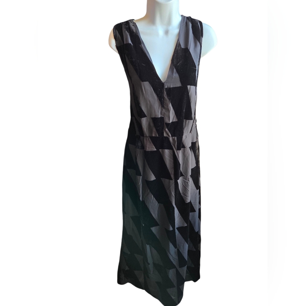Banana Republic Black Burnout Velvet Maxi Dress Women's Size 12